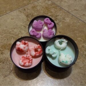 Homemade Hello Kitty Candles